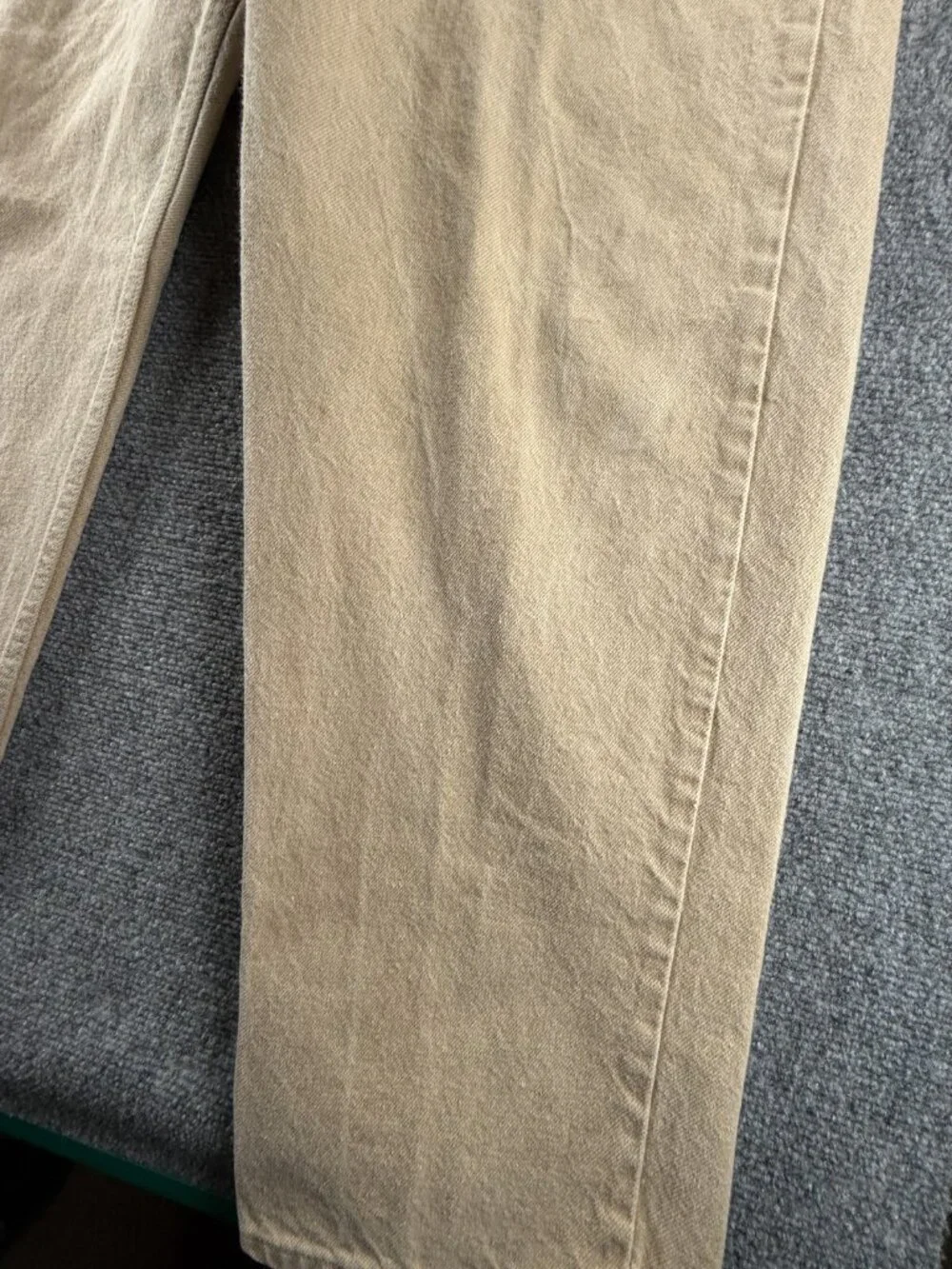 VTG Levi’s 550 Orange Tab Beige Denim Jeans Relaxed Fit Tapered Leg ACTL 39X32